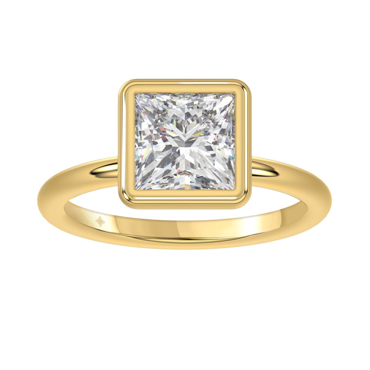 LADIES SOLITAIRE RING 3CT PRINCESS DIAMOND 14K YELLOW GOLD (CENTER STONE PRINCESS DIAMOND 3CT ) - Image 1