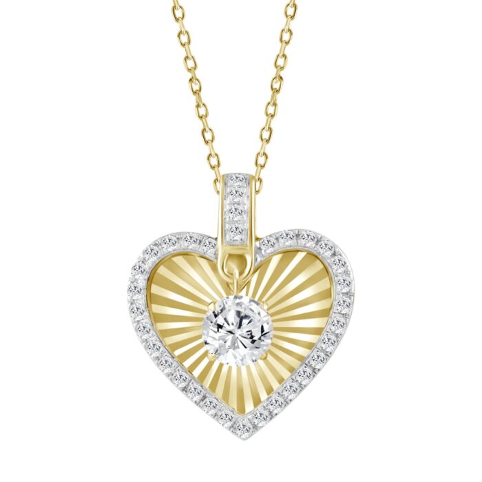 10K YELLOW GOLD 3/4CT ROUND DIAMOND LADIES PENDANT WITH CHAIN - Image 1