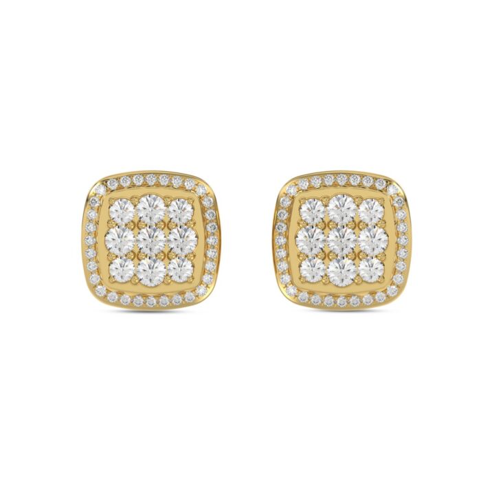 10K YELLOW GOLD 3/4CT ROUND DIAMOND LADIES EARRINGS - Image 1