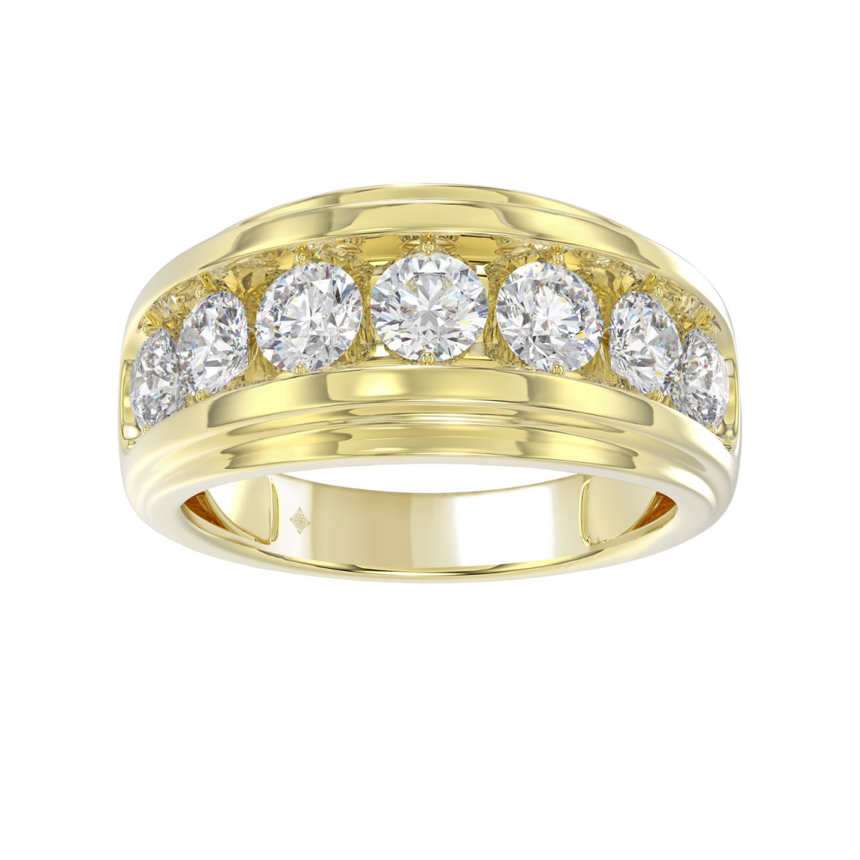 14K YELLOW GOLD 3.00CT ROUND DIAMOND MEN'S RING - Image 1
