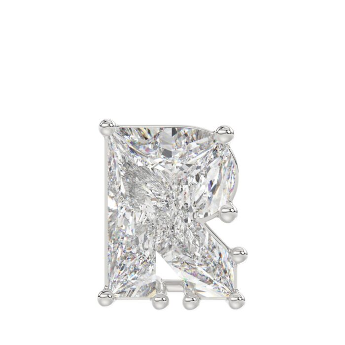 10K WHITE GOLD 1 5/8CT FANCY CUT ALPHABET DIAMOND MEN'S CHARM PENDANT - Image 1