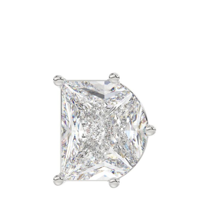 10K WHITE GOLD 2 1/3CT FANCY CUT ALPHABET DIAMOND MEN'S CHARM PENDANT - Image 1