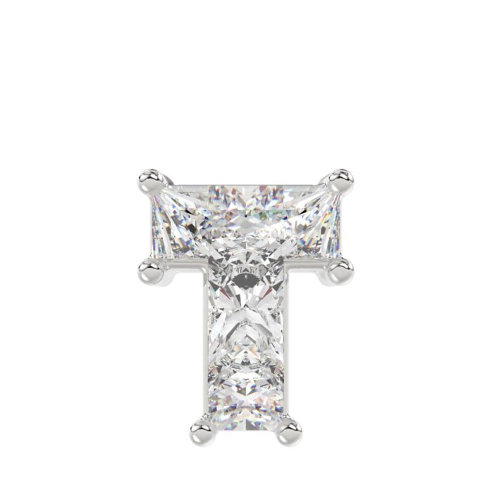 10K WHITE GOLD 1.00CT FANCY CUT ALPHABET DIAMOND MEN'S CHARM PENDANT - Image 1