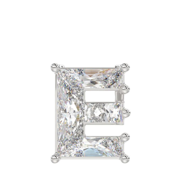 10K WHITE GOLD 1 1/2CT FANCY CUT ALPHABET DIAMOND MEN'S CHARM PENDANT - Image 1
