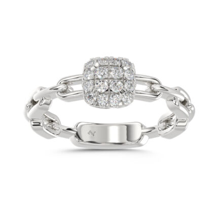 LADIES RING 0.20CT ROUND DIAMOND 14K WHITE GOLD