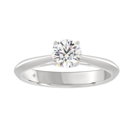 LADIES RING 0.75CT ROUND DIAMOND 14K WHITE GOLD