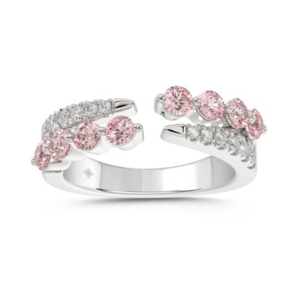 LADIES RING 1CT ROUND DIAMOND 14K WHITE GOLD