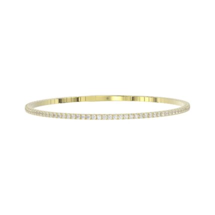 LADIES FLEXIBLE BANGLE 5 1/3CT ROUND DIAMOND 14K YELLOW GOLD