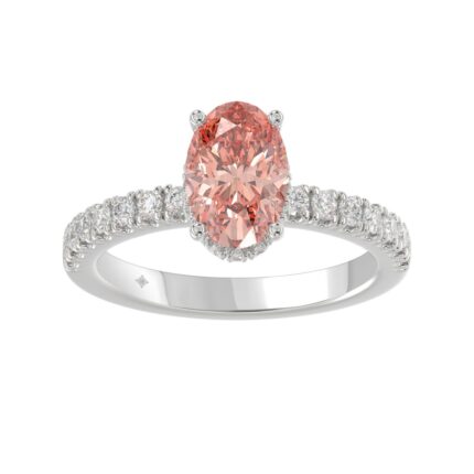 14K WHITE GOLD 2 1/2CT ROUND/OVAL DIAMOND LADIES RING