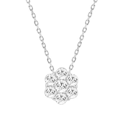 LADIES  PENDANT 0.50CT ROUND DIAMOND 14K WHITE GOLD