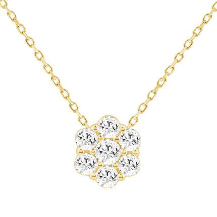 LADIES PENDANT WITH CHAIN 0.50CT ROUND DIAMOND 14K YELLOW GOLD (SI QUALITY)