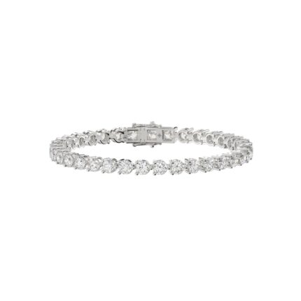 LADIES BRACELET 5CT ROUND DIAMOND 14K WHITE GOLD