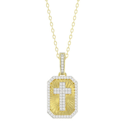LADIES PENDANT WITH CHAIN 0.20CT ROUND DIAMOND 10K YELLOW GOLD