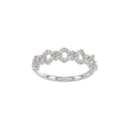 LADIES RING 0.15CT ROUND DIAMOND 14K WHITE GOLD