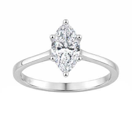 14K WHITE GOLD 1.00CT MARQUISE DIAMOND LADIES SOLITAIRE RING (CENTER STONE MARQUISE DIAMOND 1CT