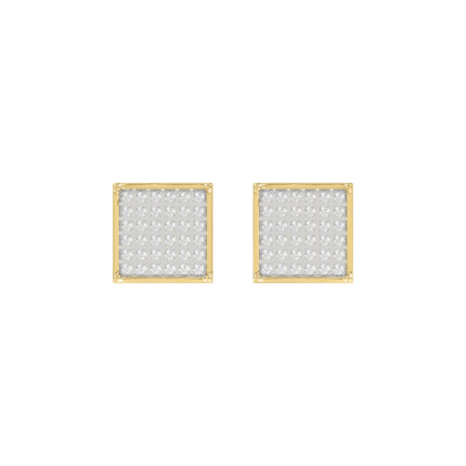 10K Yellow Gold 0.25Ct Round Diamond 4 Prong Yuva Earrings Elegant Fashion Earrings Jewelry