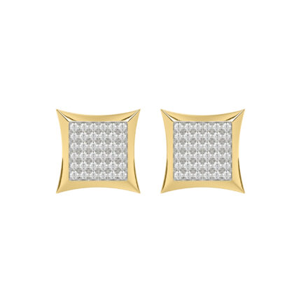Yellow Gold 0.25Ct Round Diamond Kite Design Cluster Earrings Elegant Yuva Fashion Earrings