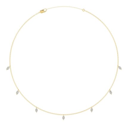 14K YELLOW GOLD 1.00CT MARQUISE DIAMOND LADIES NECKLACE