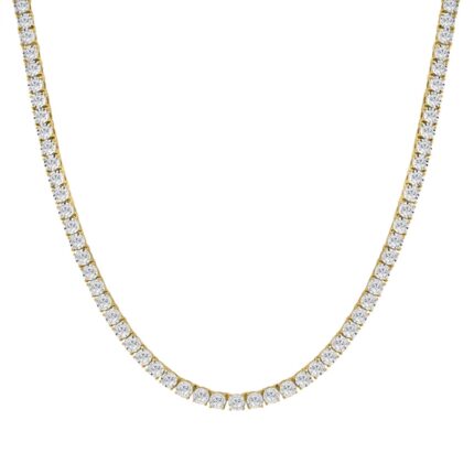 14K YELLOW GOLD 12.00CT ROUND DIAMOND MEN'S NECKLACE