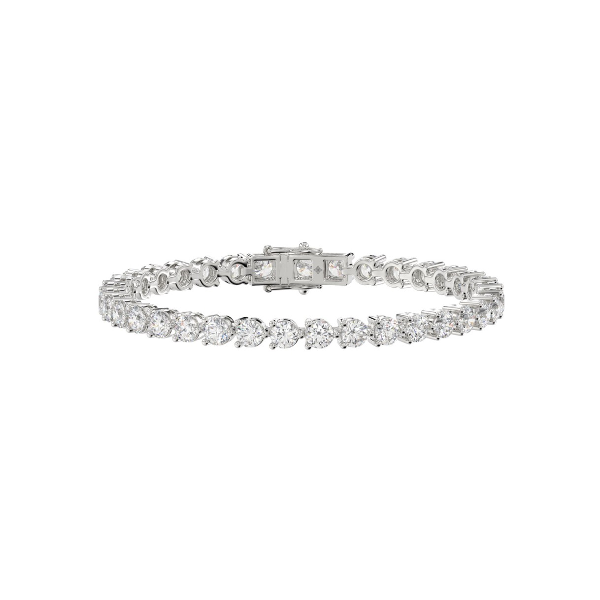 LADIES BRACELET 5CT ROUND DIAMOND 14K WHITE GOLD 1 LADIES BRACELET 5CT ROUND DIAMOND 14K WHITE GOLD - Image 1