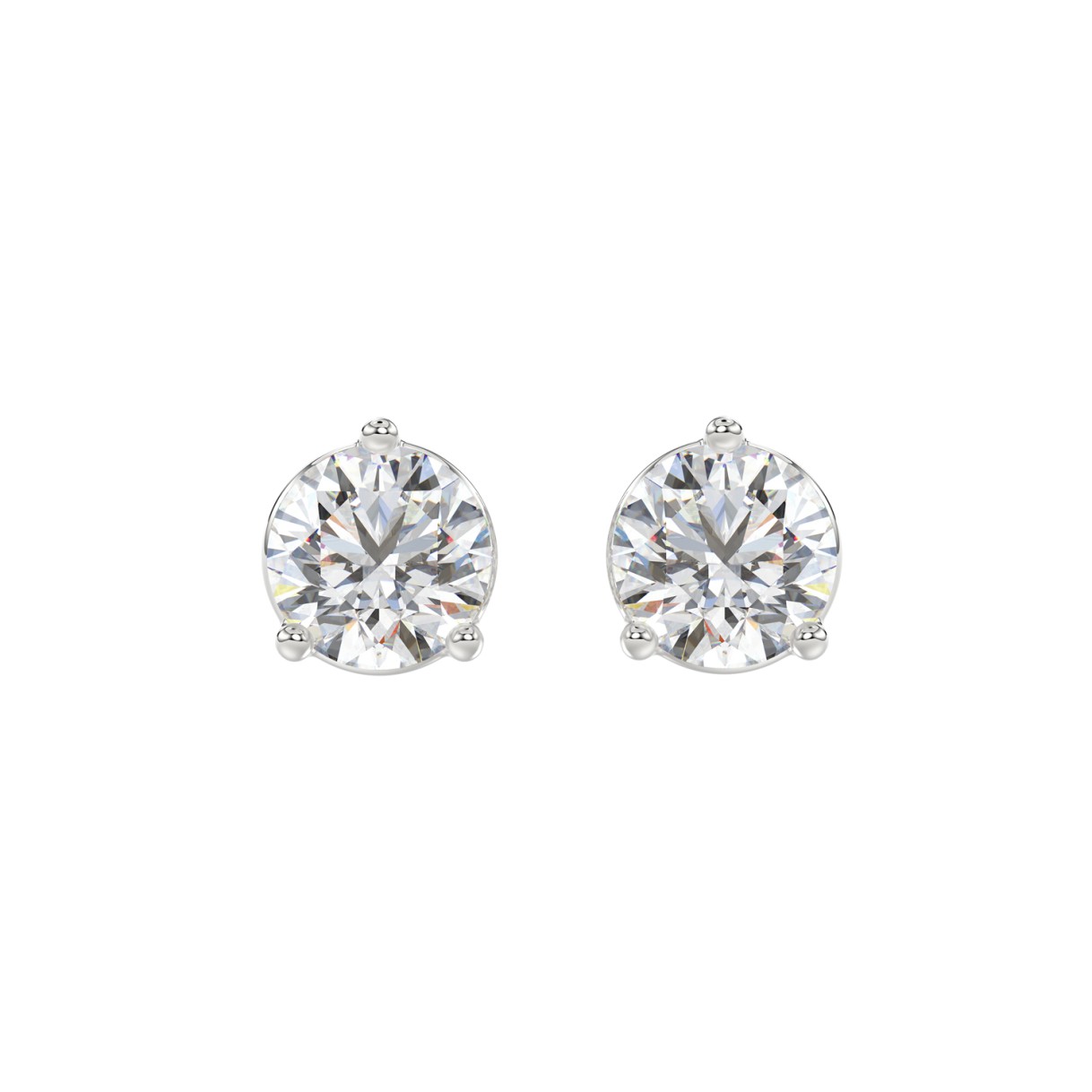 LADIES SOLITAIRE EARRINGS 4CT ROUND DIAMOND 14K WHITE GOLD (CENTER STONE ROUND DIAMOND 2CT ) 1 LADIES SOLITAIRE EARRINGS 4CT ROUND DIAMOND 14K WHITE GOLD (CENTER STONE ROUND DIAMOND 2CT ) - Image 1