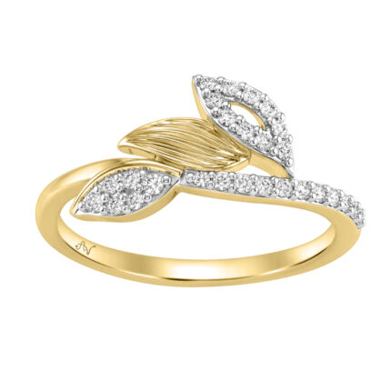 Classic Ladies 10K Yellow Gold Diamond Fashion Ring  0.20Ct Round Diamond