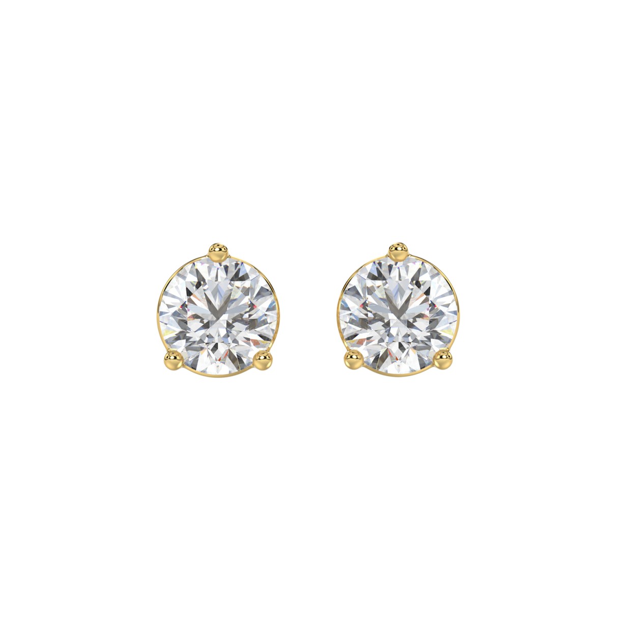 14K YELLOW GOLD 3CT ROUND DIAMOND LADIES SOLITAIRE EARRINGS (CENTER STONE ROUND DIAMOND 1 1/2CT) 1 14K YELLOW GOLD 3CT ROUND DIAMOND LADIES SOLITAIRE EARRINGS (CENTER STONE ROUND DIAMOND 1 1/2CT) - Image 1