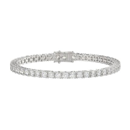 LADIES BRACELET 5CT ROUND DIAMOND 14K WHITE GOLD