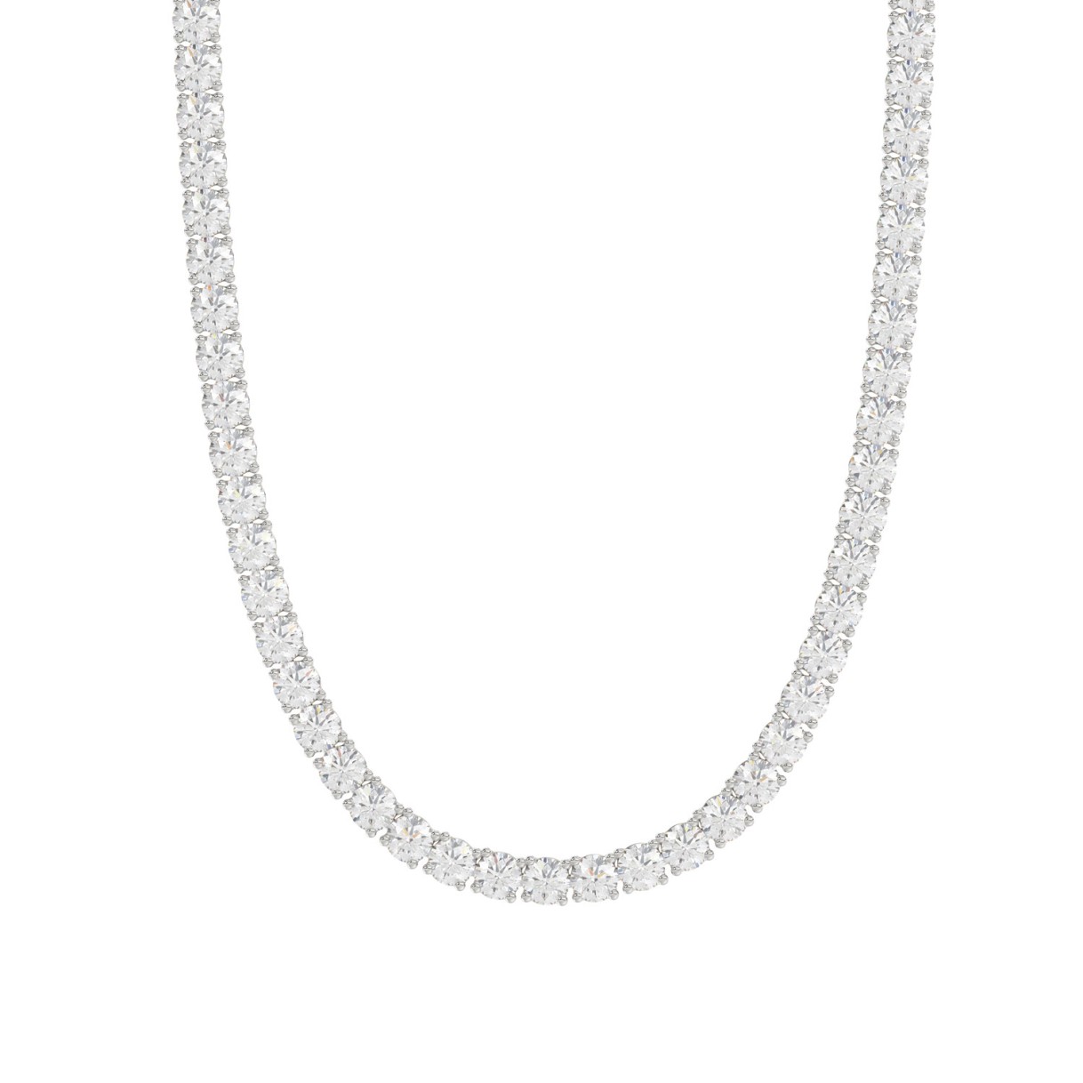 14K WHITE GOLD 9 1/2CT 16" ROUND DIAMOND LADIES TENNIS NECKLACE 1 14K WHITE GOLD 9 1/2CT 16" ROUND DIAMOND LADIES TENNIS NECKLACE - Image 1