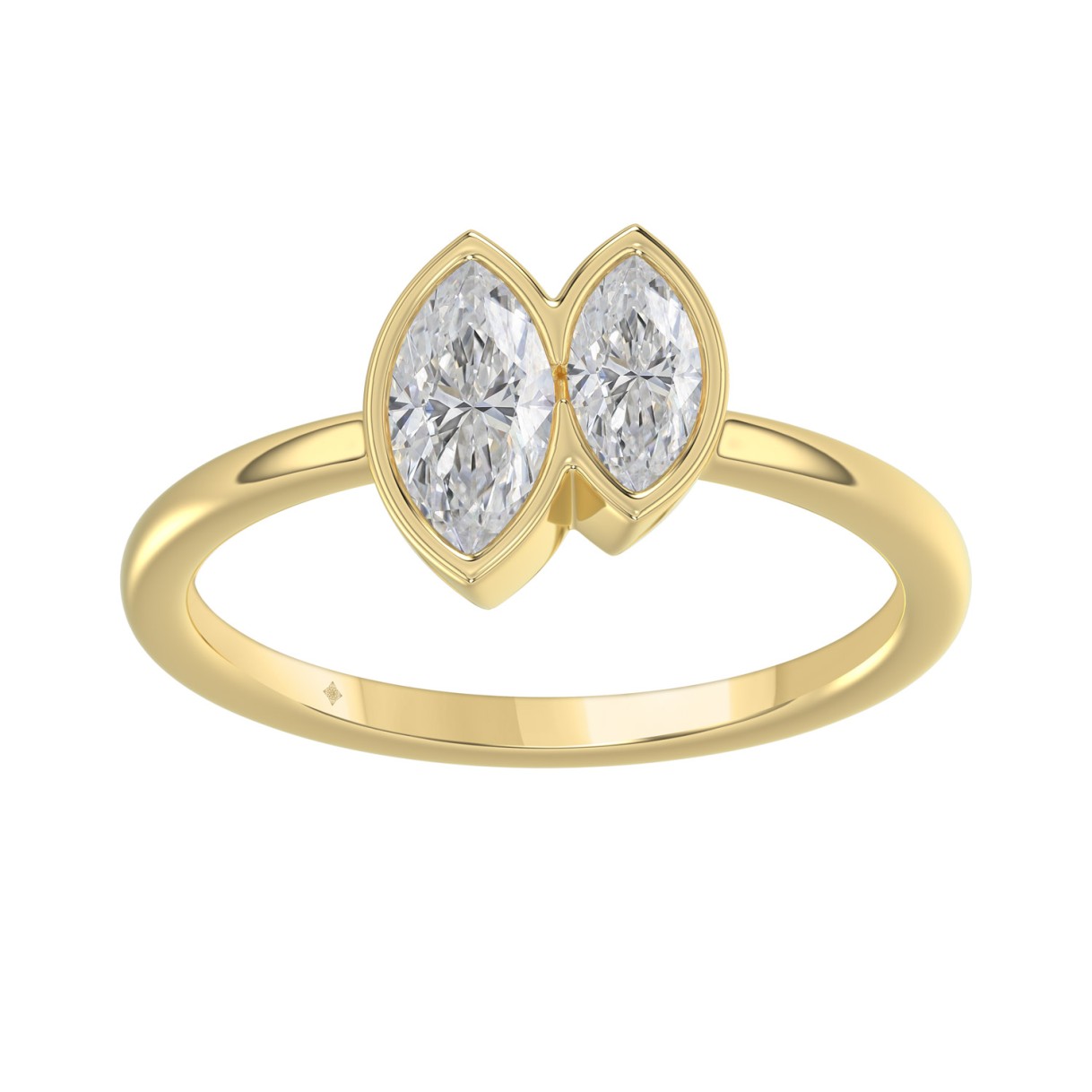 Elegant ColleCTions Linked Hearts Ladies Ring 10K Yellow Gold 3/4CT Marquise Lab Grown Diamond (Color F-G -Clarity VS1/VS2) 1 Elegant ColleCTions Linked Hearts Ladies Ring 10K Yellow Gold 3/4CT Marquise Lab Grown Diamond (Color F-G -Clarity VS1/VS2) - Image 1