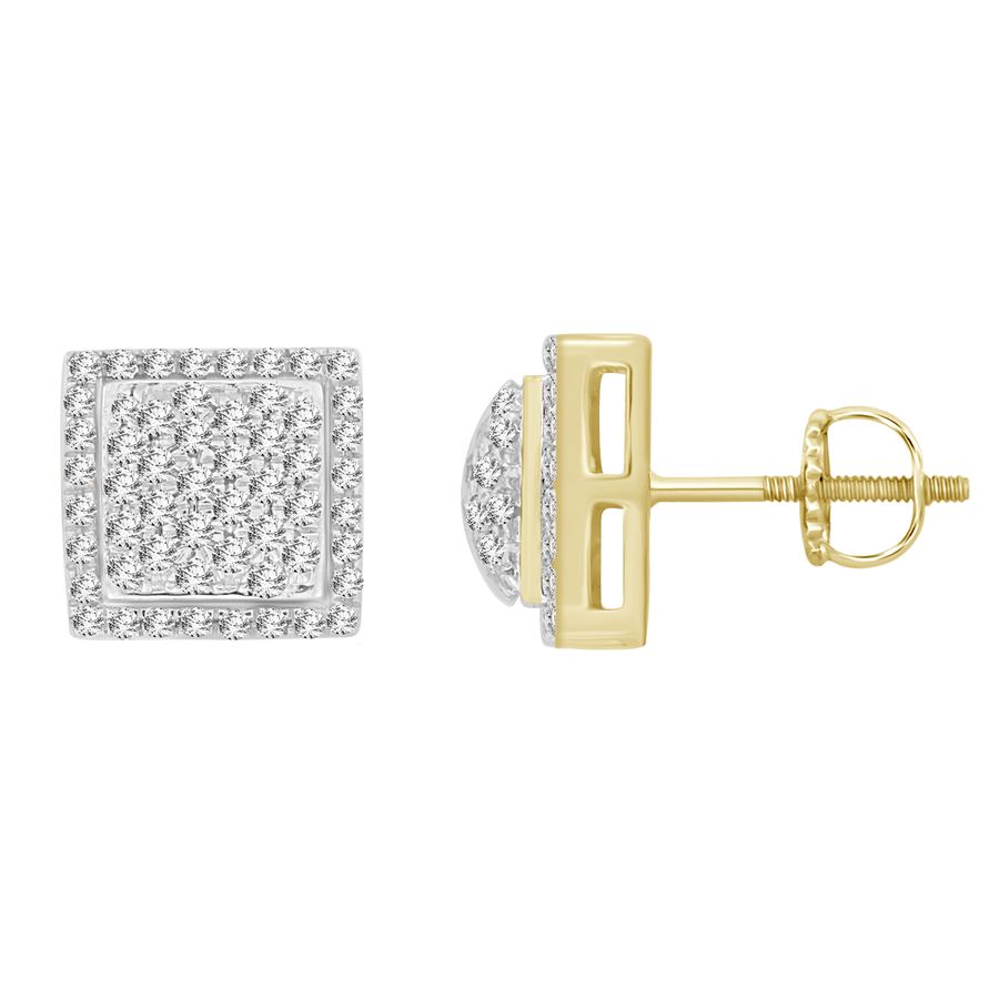 LADIES STUD EARRINGS 0.25CT ROUND DIAMOND 10K YELLOW GOLD 1 LADIES STUD EARRINGS 0.25CT ROUND DIAMOND 10K YELLOW GOLD - Image 1