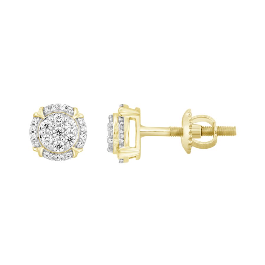 LADIES EARRINGS 0.25CT ROUND DIAMOND 10K YELLOW GOLD 1 LADIES EARRINGS 0.25CT ROUND DIAMOND 10K YELLOW GOLD - Image 1