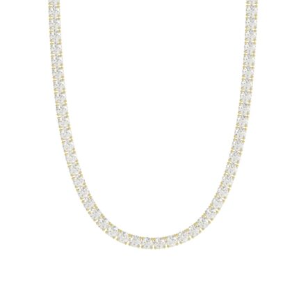 14K YELLOW GOLD 4 3/4CT 18" ROUND DIAMOND LADIES TENNIS NECKLACE