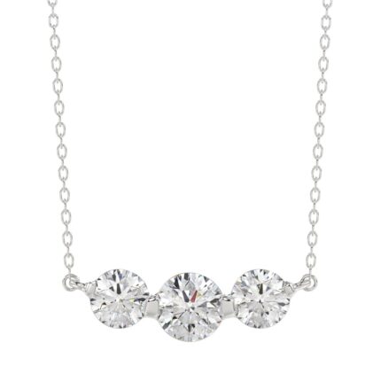 14K WHITE GOLD 3/4CT ROUND DIAMOND LADIES PENDANT WITH CHAIN