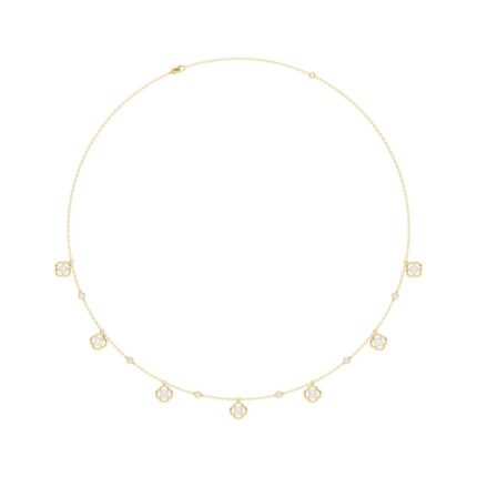 14K YELLOW GOLD 1 1/2CT ROUND DIAMOND LADIES NECKLACE