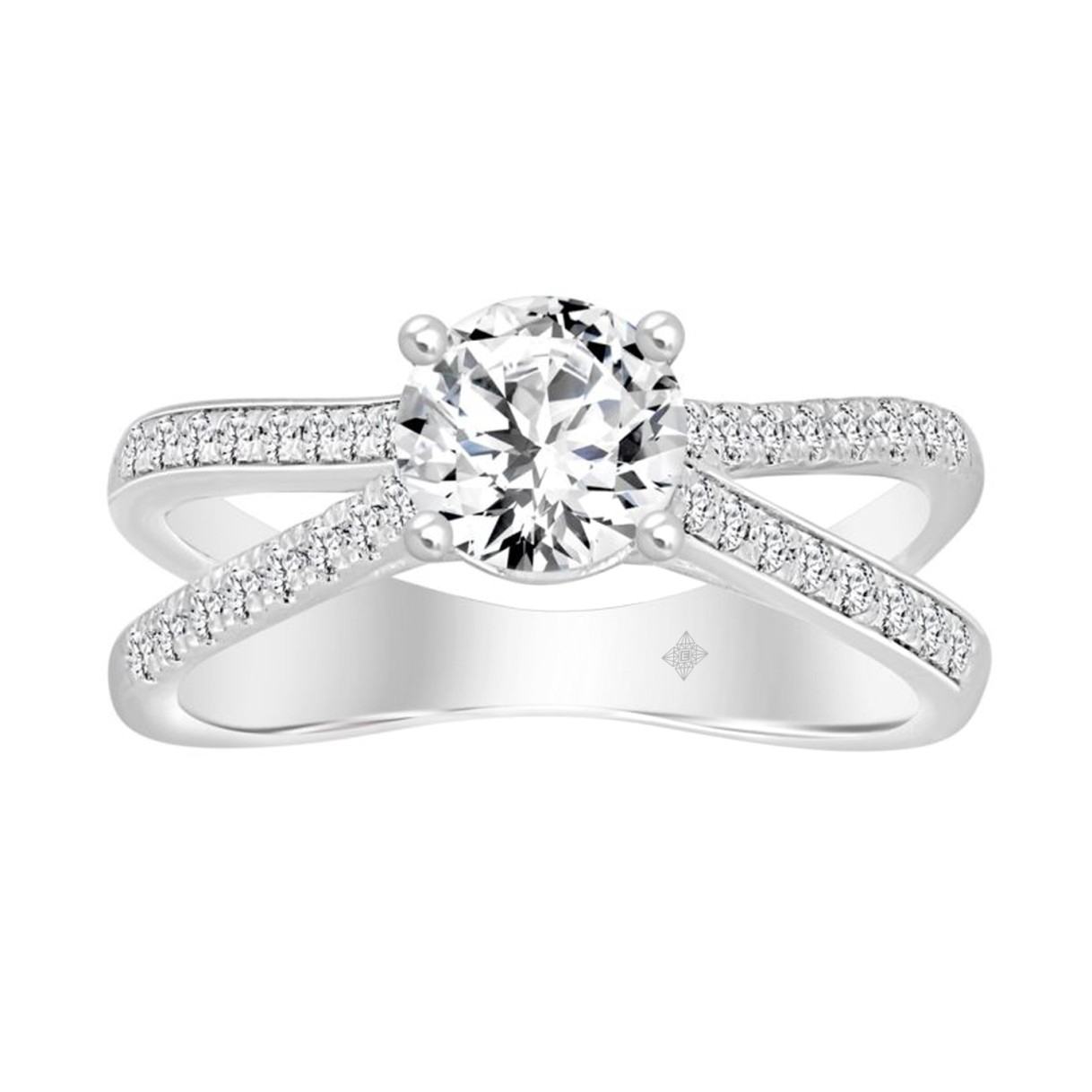 LADIES RING 1 1/4CT ROUND DIAMOND 14K WHITE GOLD 1 LADIES RING 1 1/4CT ROUND DIAMOND 14K WHITE GOLD - Image 1