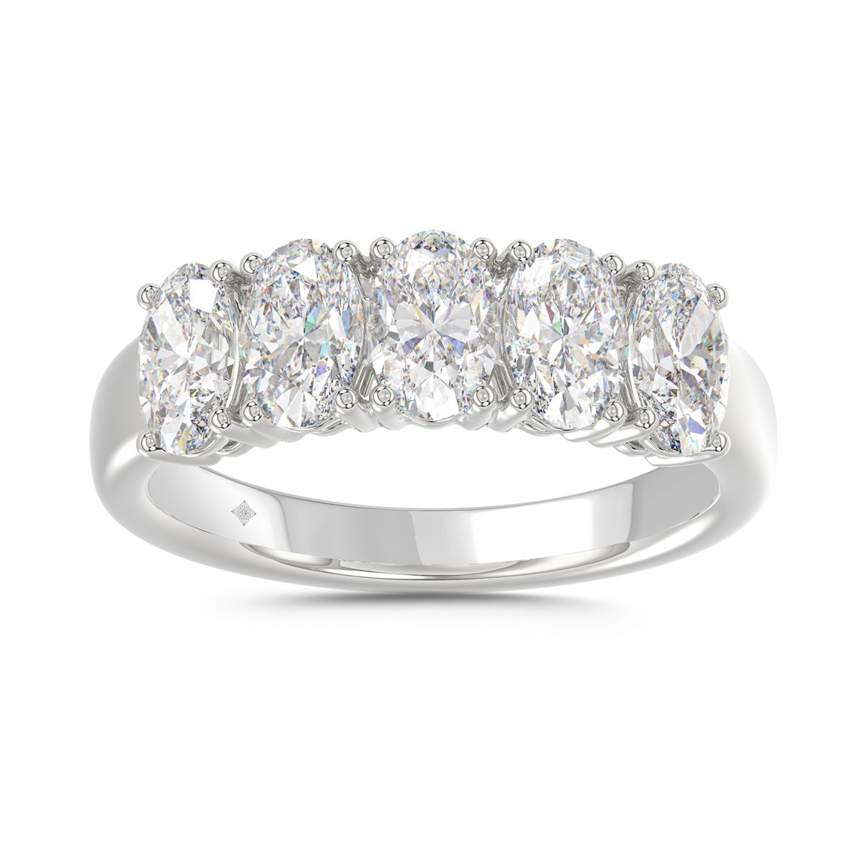 14K WHITE GOLD 2.00CT OVAL DIAMOND LADIES BAND 1 14K WHITE GOLD 2.00CT OVAL DIAMOND LADIES BAND - Image 1