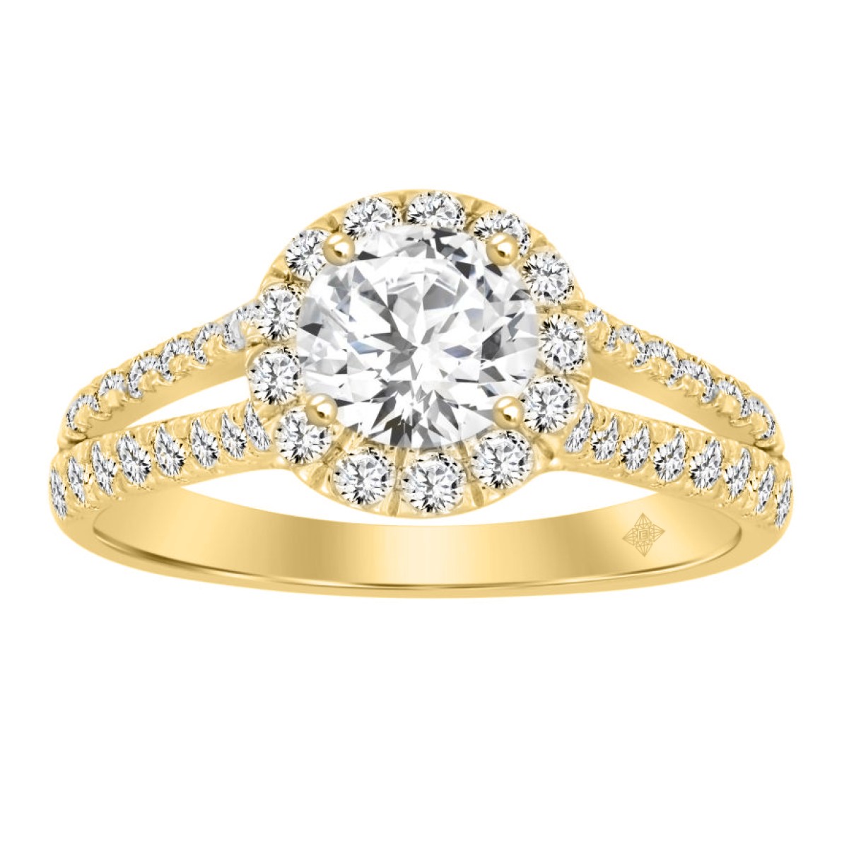 LADIES RING 1 3/4CT ROUND DIAMOND 14K YELLOW GOLD (CENTER STONE ROUND DIAMOND 1CT ) 1 LADIES RING 1 3/4CT ROUND DIAMOND 14K YELLOW GOLD (CENTER STONE ROUND DIAMOND 1CT ) - Image 1