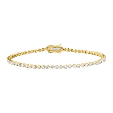 LADIES BRACELET 3CT ROUND DIAMOND 14K YELLOW GOLD