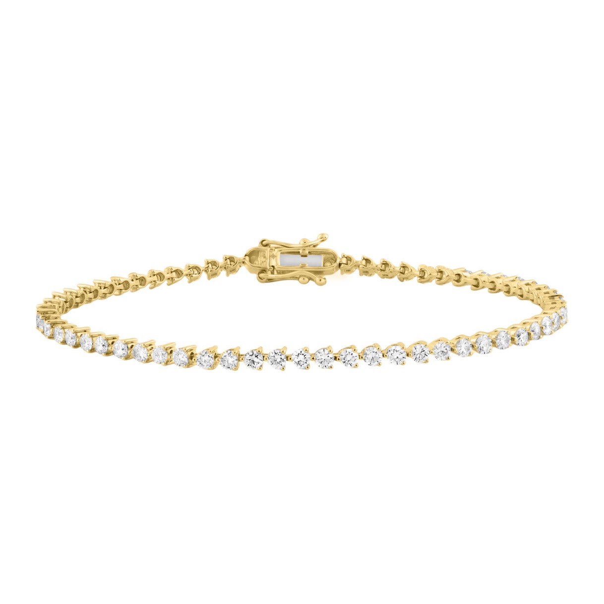 LADIES BRACELET 3CT ROUND DIAMOND 14K YELLOW GOLD 1 LADIES BRACELET 3CT ROUND DIAMOND 14K YELLOW GOLD - Image 1