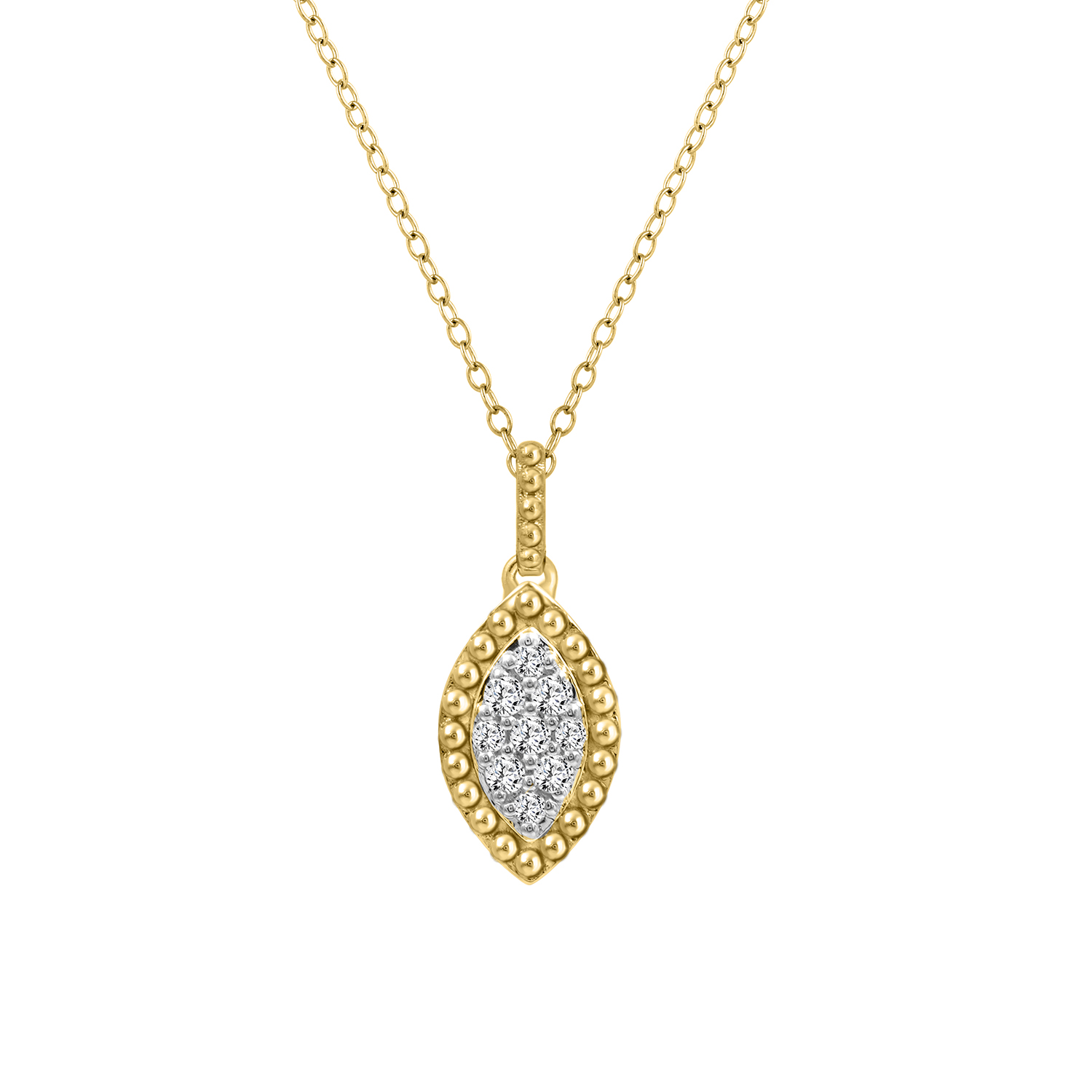 LADIES PENDANT 0.10CT ROUND DIAMOND 10K YELLOW GOLD 1 LADIES PENDANT 0.10CT ROUND DIAMOND 10K YELLOW GOLD - Image 1