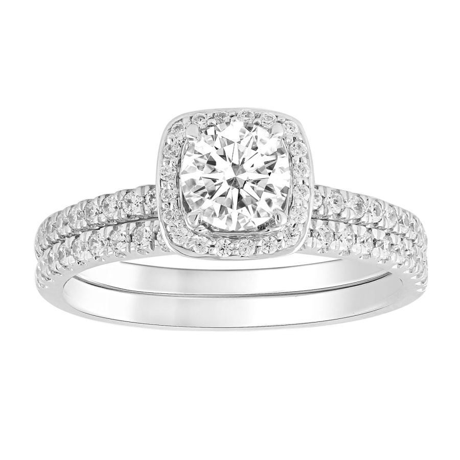 LADIES BRIDAL SET 1.33CT ROUND DIAMOND 14K WHITE GOLD (SI QUALITY) (CENTER STONE 0.75CT ROUND DIAMOND) 1 LADIES BRIDAL SET 1.33CT ROUND DIAMOND 14K WHITE GOLD (SI QUALITY) (CENTER STONE 0.75CT ROUND DIAMOND) - Image 1