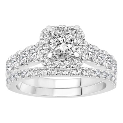 LADIES BRIDAL SET 2.30CT ROUND DIAMOND 14K WHITE GOLD (SI QUALITY) (CENTER STONE 0.75CT ROUND DIAMOND)