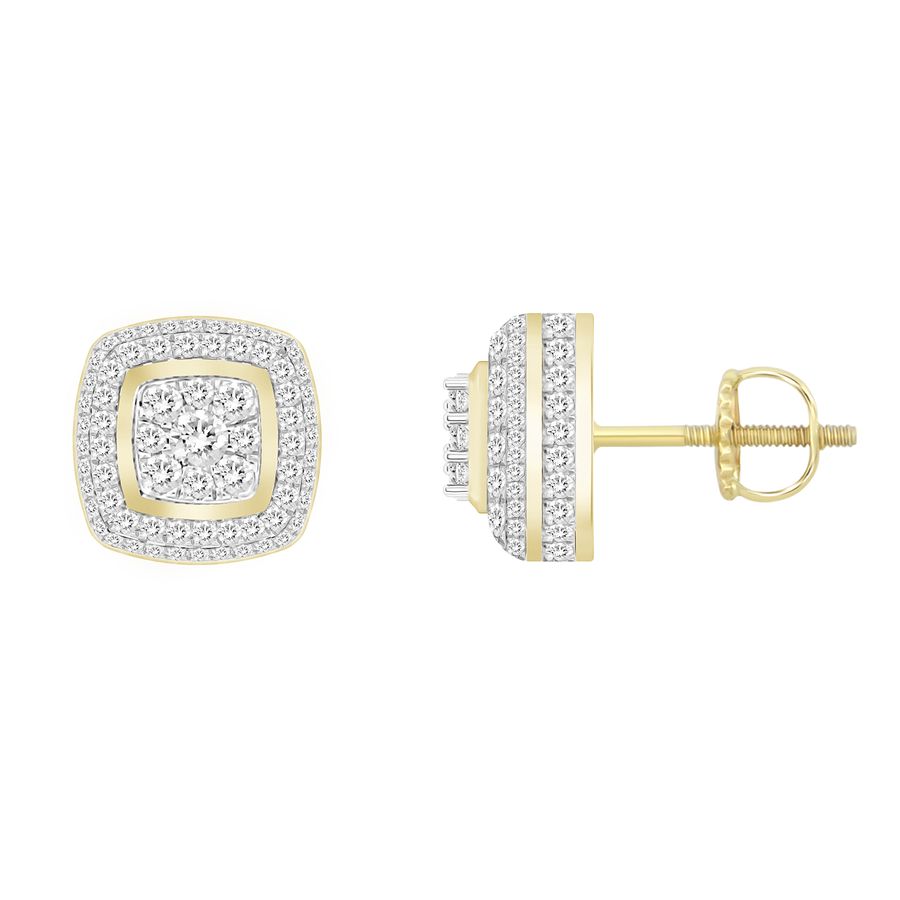 LADIES STUD EARRINGS 0.50CT ROUND DIAMOND 10K YELLOW GOLD 1 LADIES STUD EARRINGS 0.50CT ROUND DIAMOND 10K YELLOW GOLD - Image 1