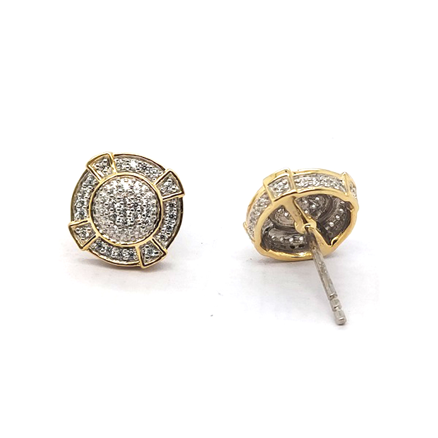 LADIES EARRINGS 0.50CT ROUND DIAMOND 10K YELLOW GOLD 1 LADIES EARRINGS 0.50CT ROUND DIAMOND 10K YELLOW GOLD - Image 1