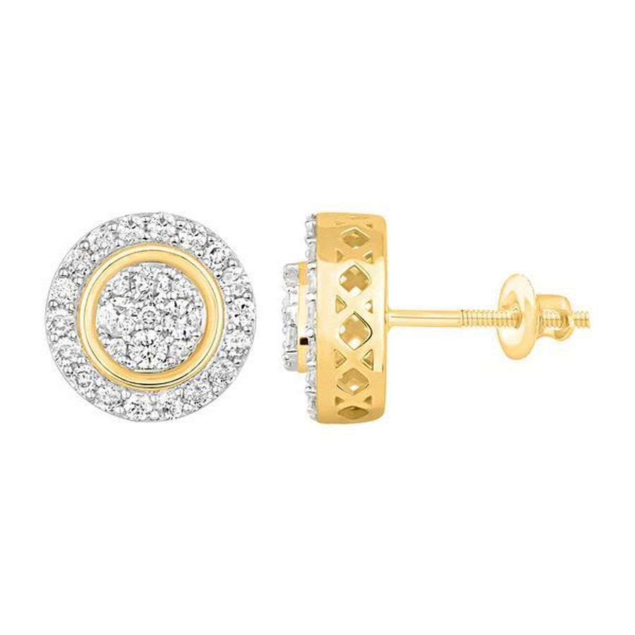 LADIES STUD EARRINGS 0.75CT ROUND DIAMOND 10K YELLOW GOLD 1 LADIES STUD EARRINGS 0.75CT ROUND DIAMOND 10K YELLOW GOLD - Image 1