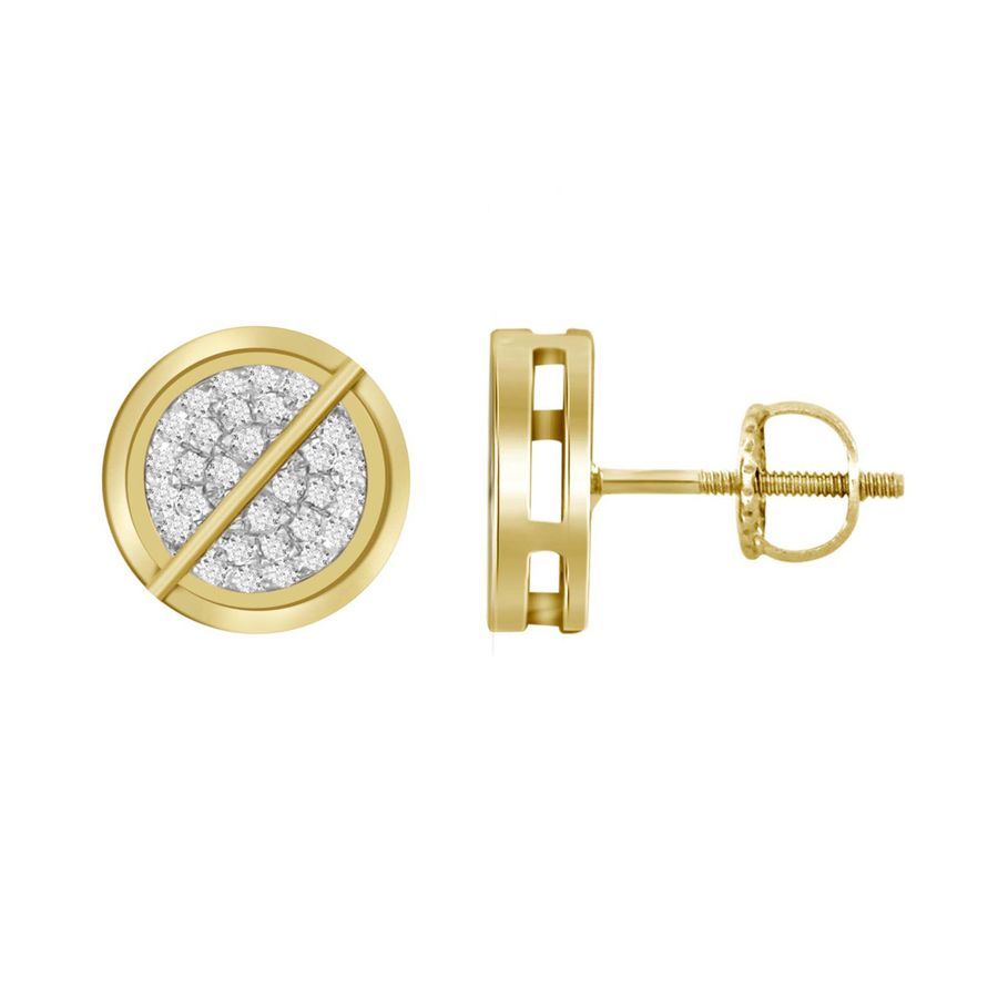 LADIES STUD EARRINGS 1.00CT ROUND DIAMOND 10K YELLOW GOLD 1 LADIES STUD EARRINGS 1.00CT ROUND DIAMOND 10K YELLOW GOLD - Image 1