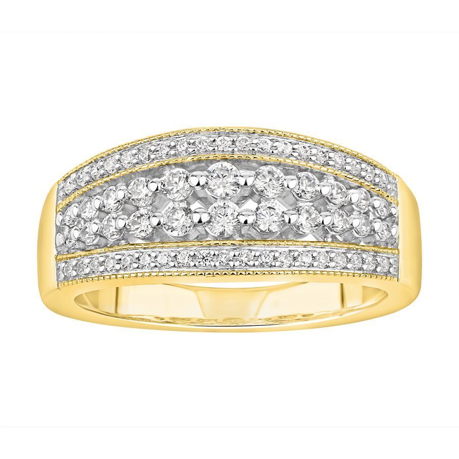 LADIES BAND 0.50CT ROUND DIAMOND 10K YELLOW GOLD 1 LADIES BAND 0.50CT ROUND DIAMOND 10K YELLOW GOLD - Image 1