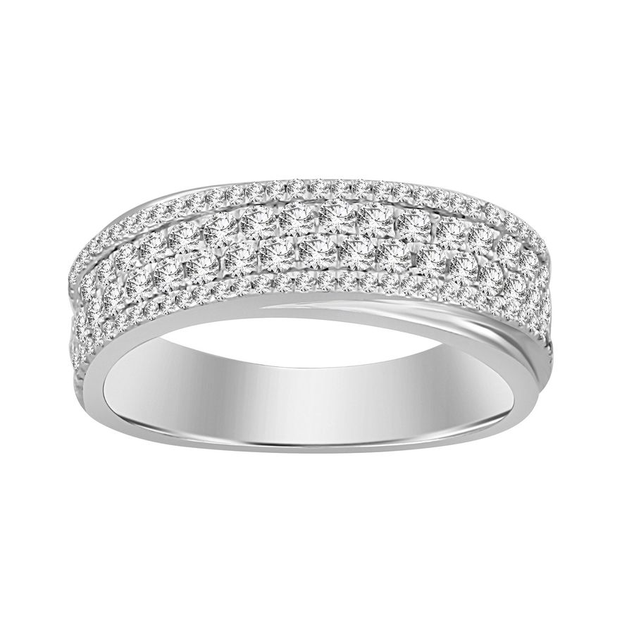 LADIES BAND 0.65CT ROUND DIAMOND 14K WHITE GOLD 1 LADIES BAND 0.65CT ROUND DIAMOND 14K WHITE GOLD - Image 1
