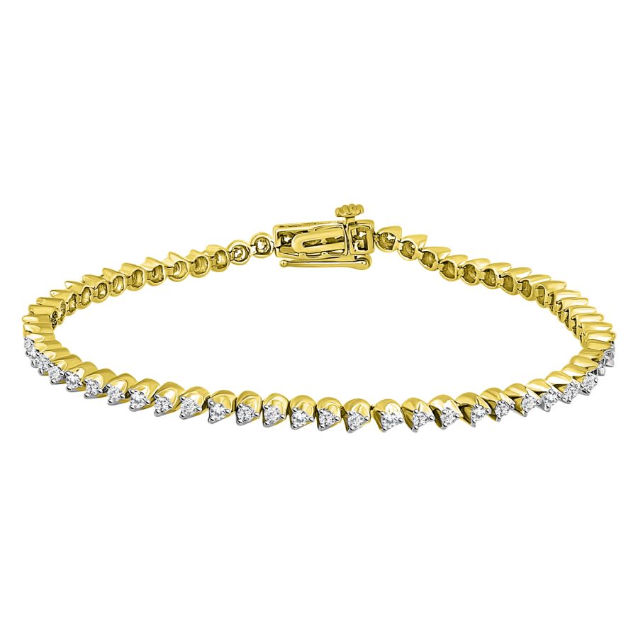 LADIES BRACELET 1.25CT ROUND DIAMOND 10K YELLOW GOLD 1 LADIES BRACELET 1.25CT ROUND DIAMOND 10K YELLOW GOLD - Image 1